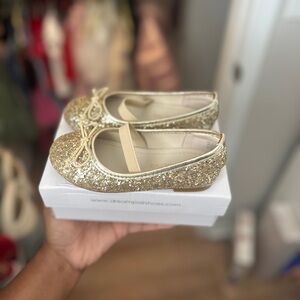 Gold Dress Shoes with Glittery Design